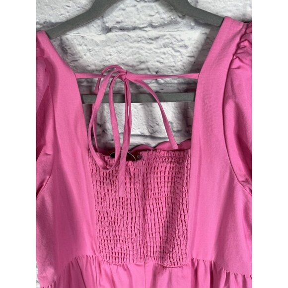 CROSBY MOLLIE BURCH Women's Pink Puff Sleeve Jumpsuit Medium - Picture 5 of 7